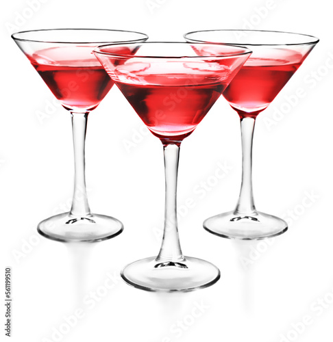 Martini Cocktail or cosmopolitan in Glasses