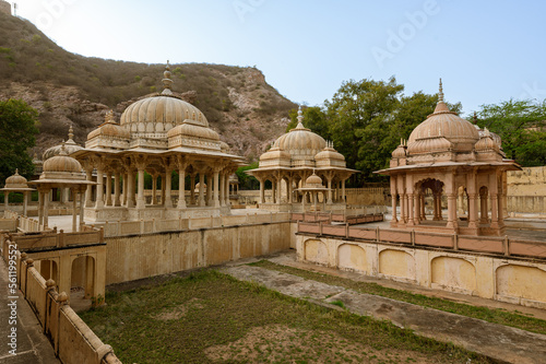 Gaitor Ki Chhatriyan, a group on cenotaphs located in jaipur. photo