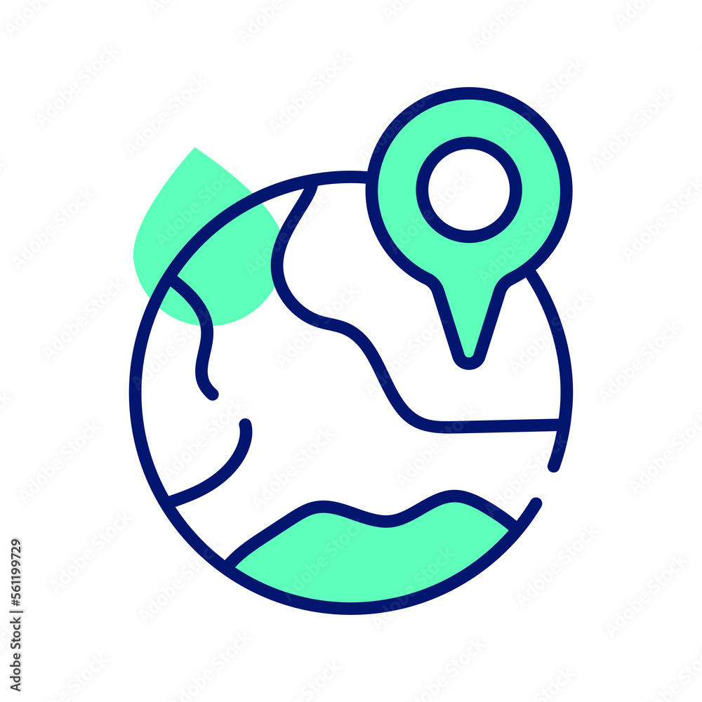 World globe with map pin concept of destination World globe with map pin concept of destination
