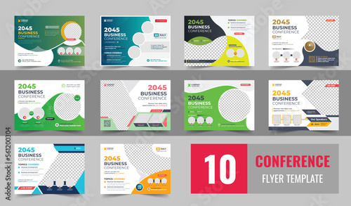 Business webinar invitation design bundle, Webinar and business conference social media banner, Online live webinar banner invitation template, Business conference flyer, Annual business conference 