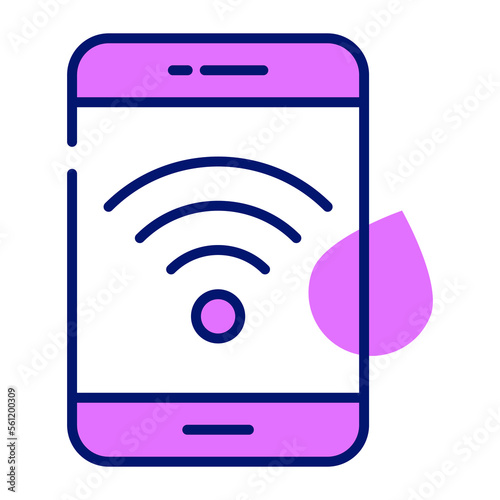 Wifi signals sign inside the mobile concept of mobile wifi
