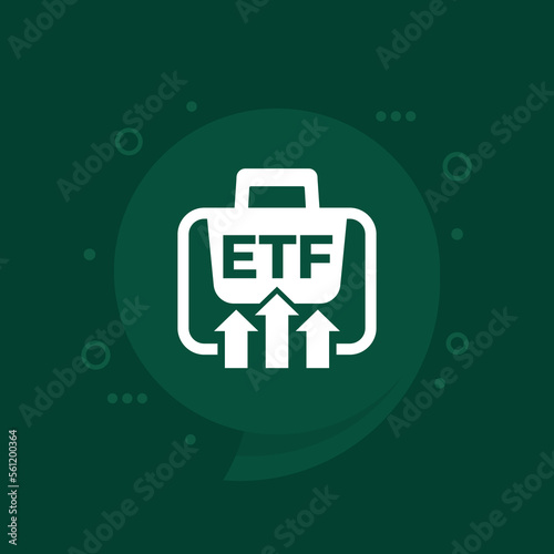 ETF portfolio growth icon, exchange traded funds vector