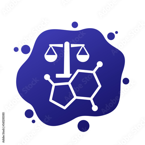 hormonal balance icon with hormone molecule