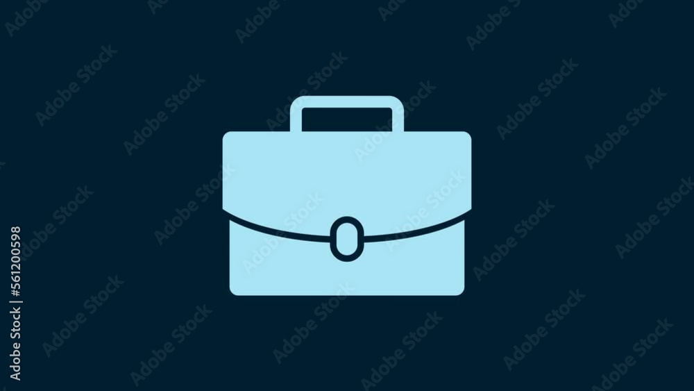 White Briefcase icon isolated on blue background. Business case sign. Business portfolio. 4K Video motion graphic animation White Briefcase icon isolated on blue background. Business case sign. Business portfolio. 4K Video motion graphic animation