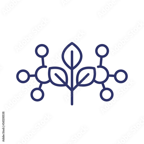plant-based protein line icon, vector