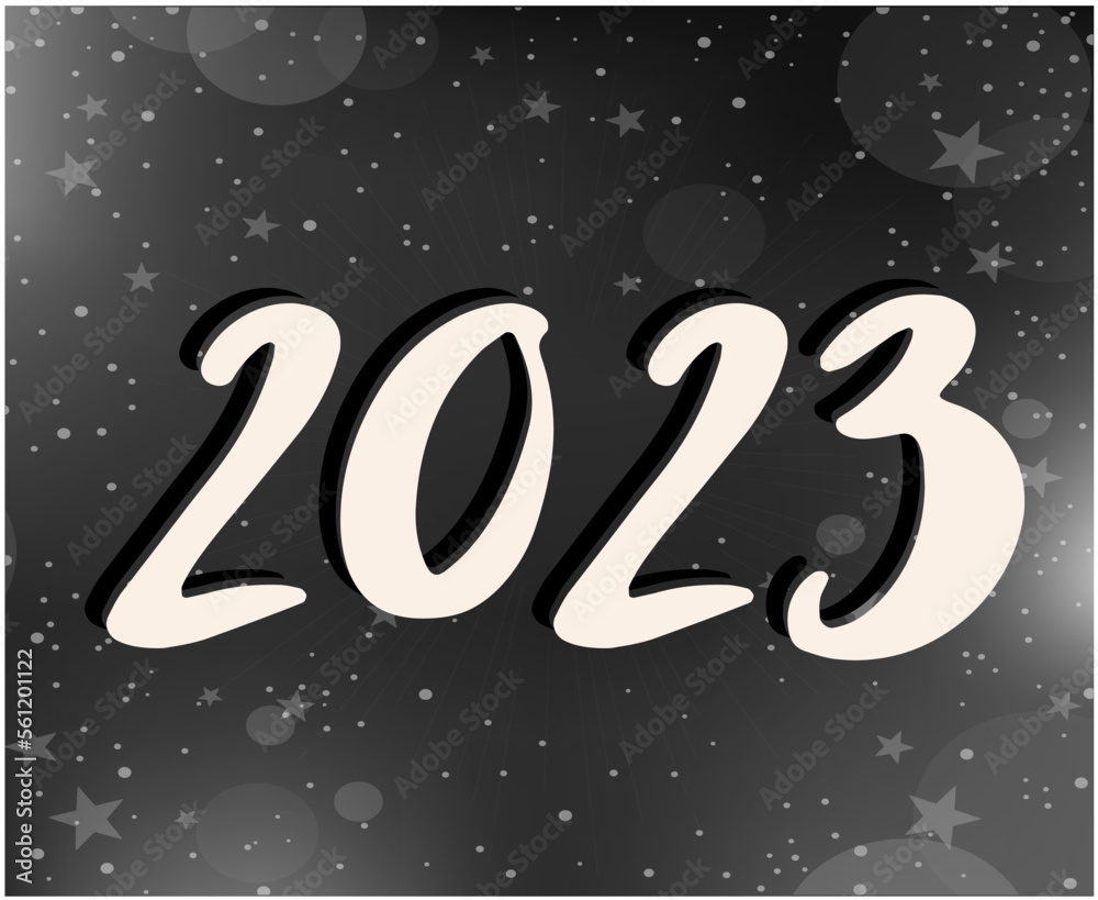 2023 Year White Abstract Vector Illustration Design With Black And White Gradient Background 2023 Year White Abstract Vector Illustration Design With Black And White Gradient Background