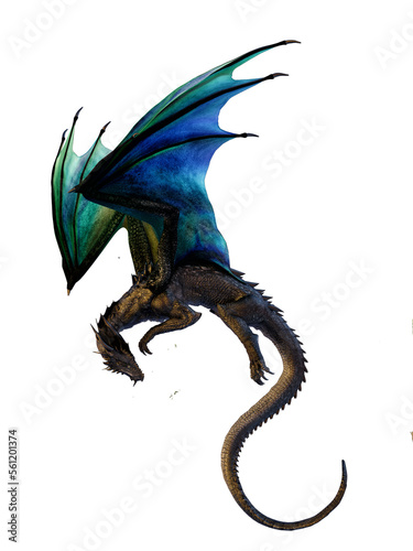 dragon in the night 3d render 