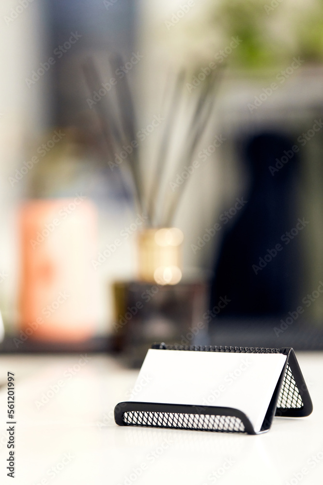 Business card holder with empty business card Business card holder with empty business card