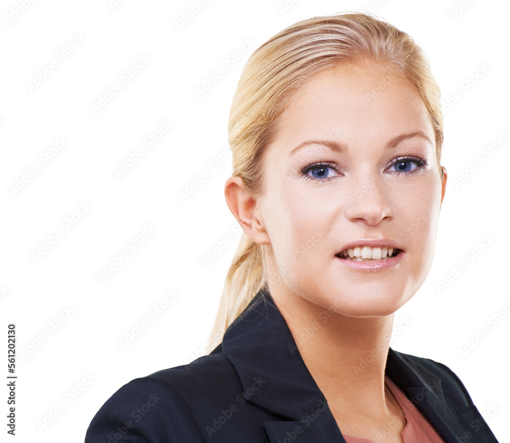 Face portrait, leadership and business woman with goals or targets in studio on white background. Boss, ceo and confident, proud and young female entrepreneur with mission, vision and success mindset Face portrait, leadership and business woman with goals or targets in studio on white background. Boss, ceo and confident, proud and young female entrepreneur with mission, vision and success mindset