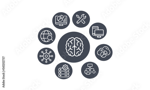 Data Processing icons vector design
