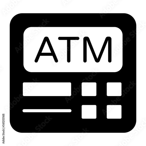 Automated teller machine icon, modern vector of cash dispenser