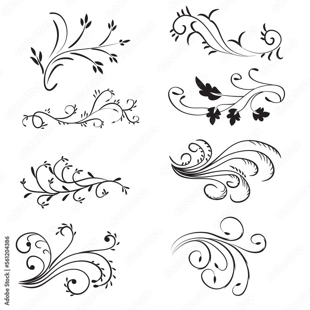 Fototapeta premium black and white frame vector set illustration