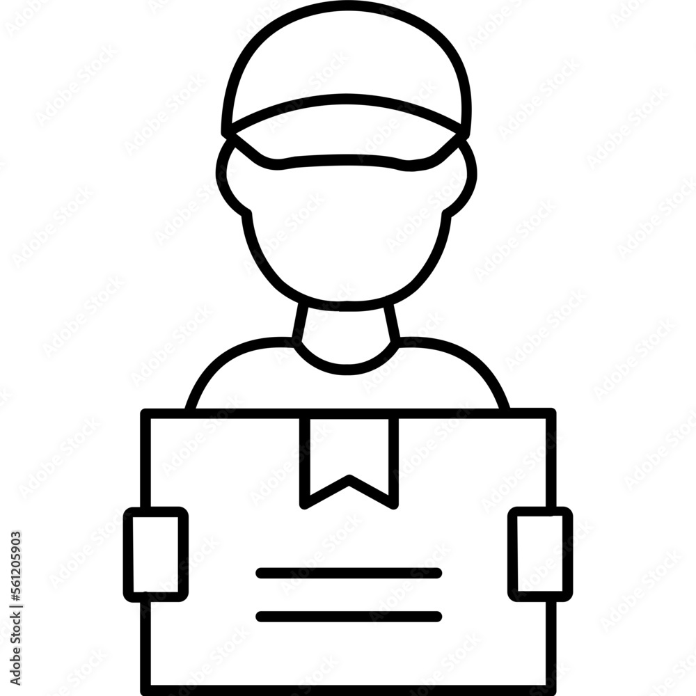 Delivery boy Trendy Color Vector Icon which can easily modify or edit
