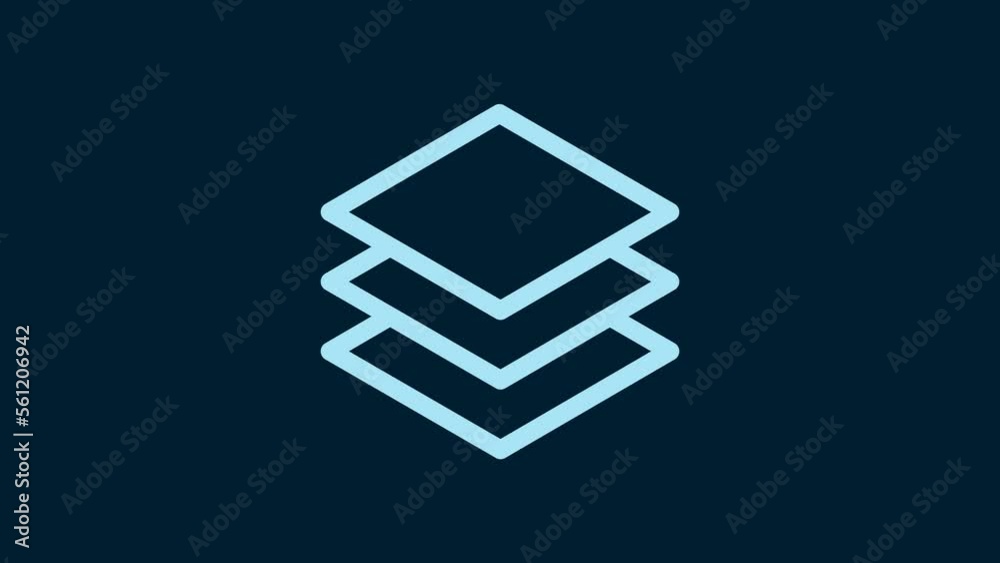 White Layers icon isolated on blue background. 4K Video motion graphic animation White Layers icon isolated on blue background. 4K Video motion graphic animation
