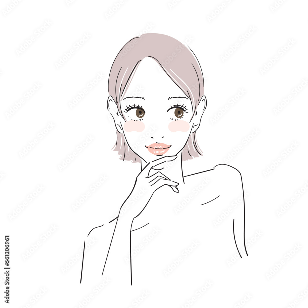 容イメージ　ショートヘアの美しい女性