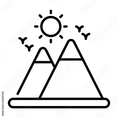 Beautiful landscape vector, hill station icon in trendy style