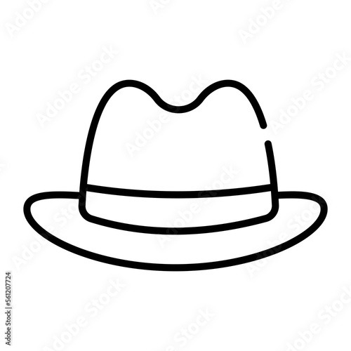A fashionable summer hat modern icon, premium vector