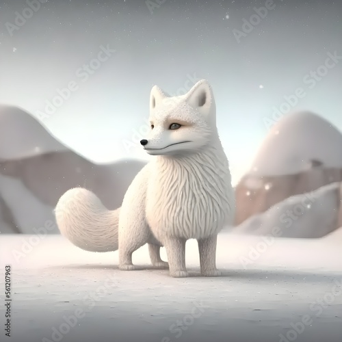 Arctic Fox  For Kids  Generative AI  Illustration