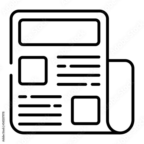 Editable vector of newspaper, magazine trendy icon