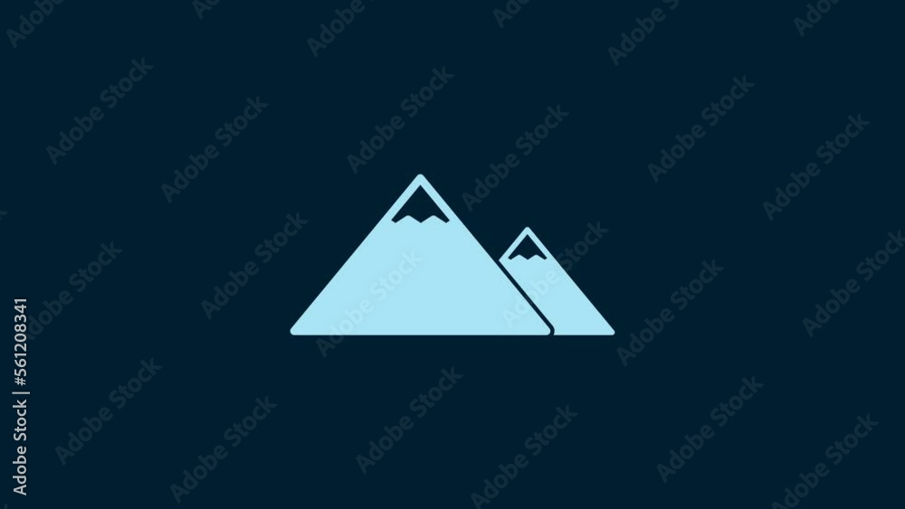 White Mountains icon isolated on blue background. Symbol of victory or success concept. 4K Video motion graphic animation White Mountains icon isolated on blue background. Symbol of victory or success concept. 4K Video motion graphic animation