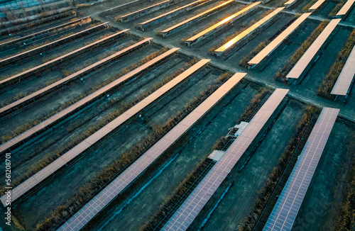 Photovoltaic energy Aerial photo of solar panels