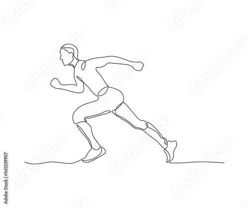 abstract running man,athlete,sprinter,hand drawn, continuous mono line, one line art