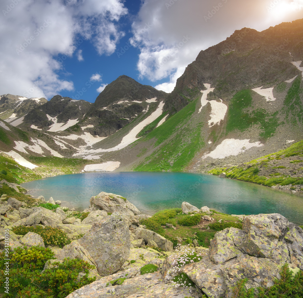 Beautiful summer landscape of Caucasus mountain.