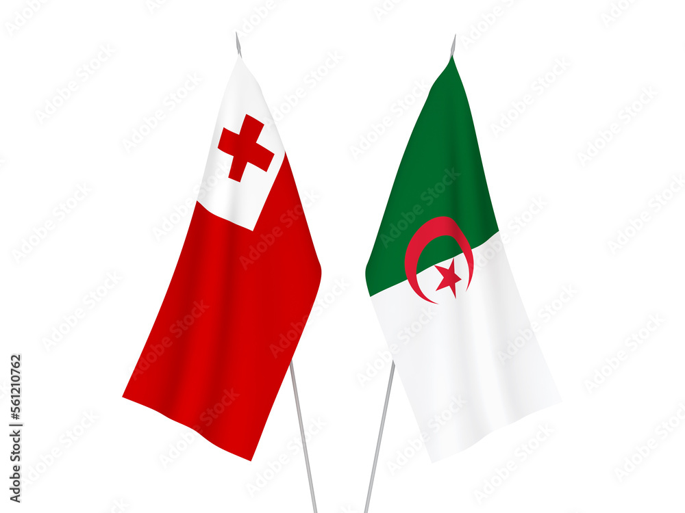Algeria and Kingdom of Tonga flags Algeria and Kingdom of Tonga flags