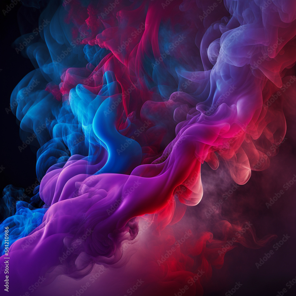 Obraz premium Dramatic Red and Blue Smoke and Fog