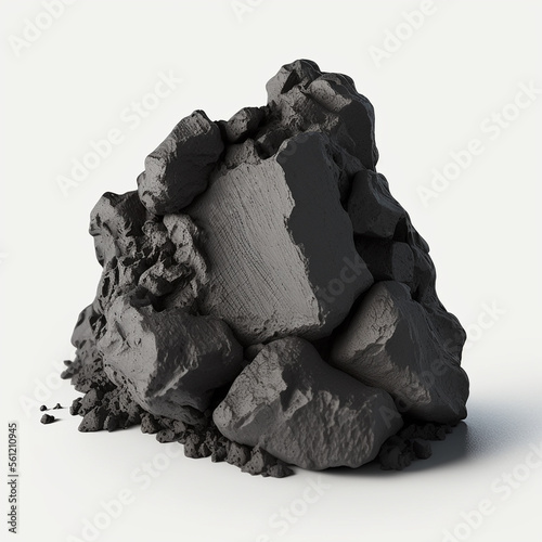 Isolated Coal on White Background