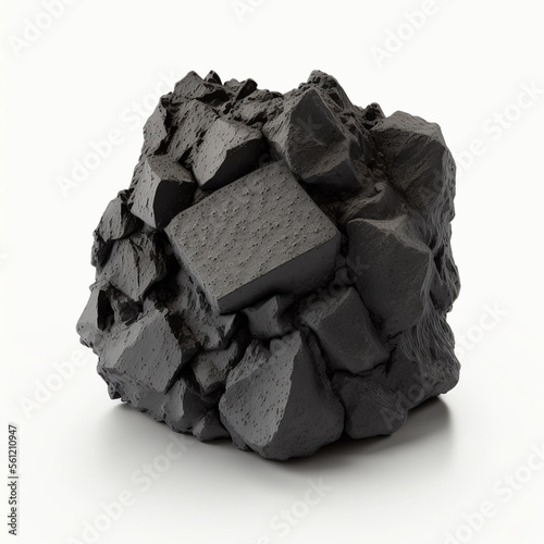 Isolated Coal on White Background