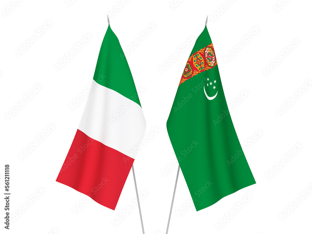 Italy and Turkmenistan flags Italy and Turkmenistan flags