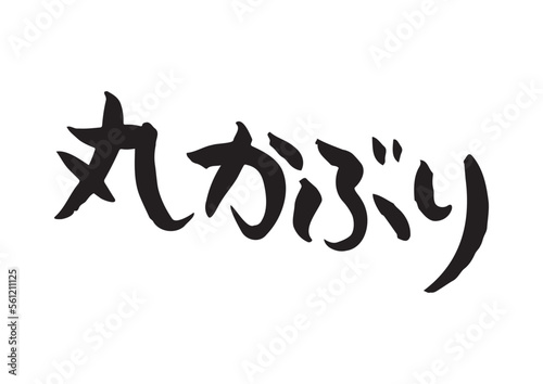 手書きの味のある筆文字、丸かぶり