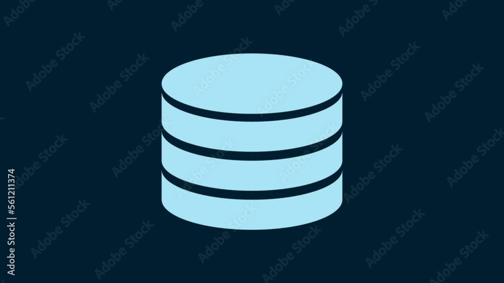 White Database icon isolated on blue background. Network databases, disc with progress bar. Backup concept. 4K Video motion graphic animation White Database icon isolated on blue background. Network databases, disc with progress bar. Backup concept. 4K Video motion graphic animation