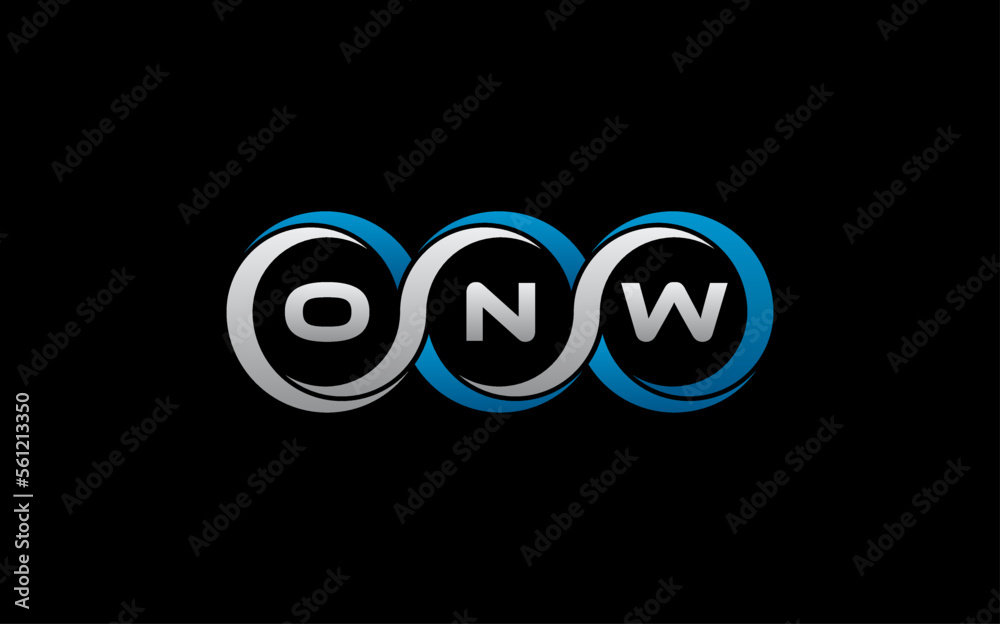 ONW Letter Initial Logo Design Template Vector Illustration ONW Letter Initial Logo Design Template Vector Illustration