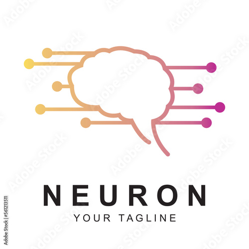 neuron logo vector with slogan template