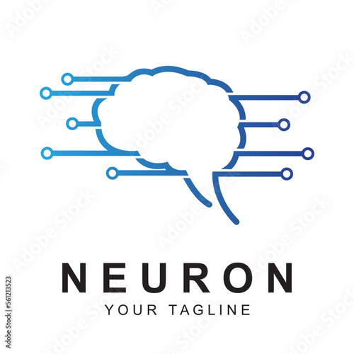 neuron logo vector with slogan template