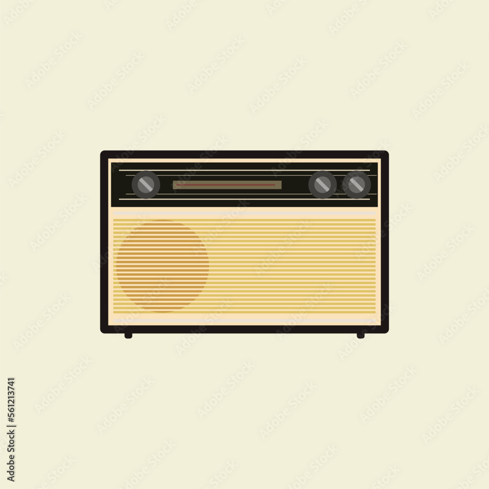 retro classic radio flat design vector illustration. old radio tuner. Vector illustration of vintage radio receiver, flat style. Retro radio retro classic radio flat design vector illustration. old radio tuner. Vector illustration of vintage radio receiver, flat style. Retro radio