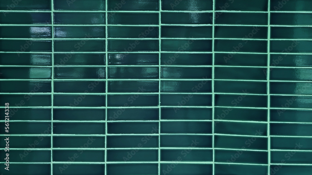 aqua dark green mosaic wall tiles in tropical style. real blue antique ceramic interior wall ...
