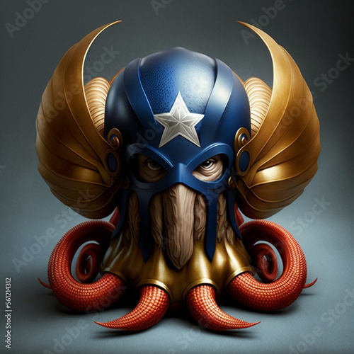 Superhero and Sea Creature
