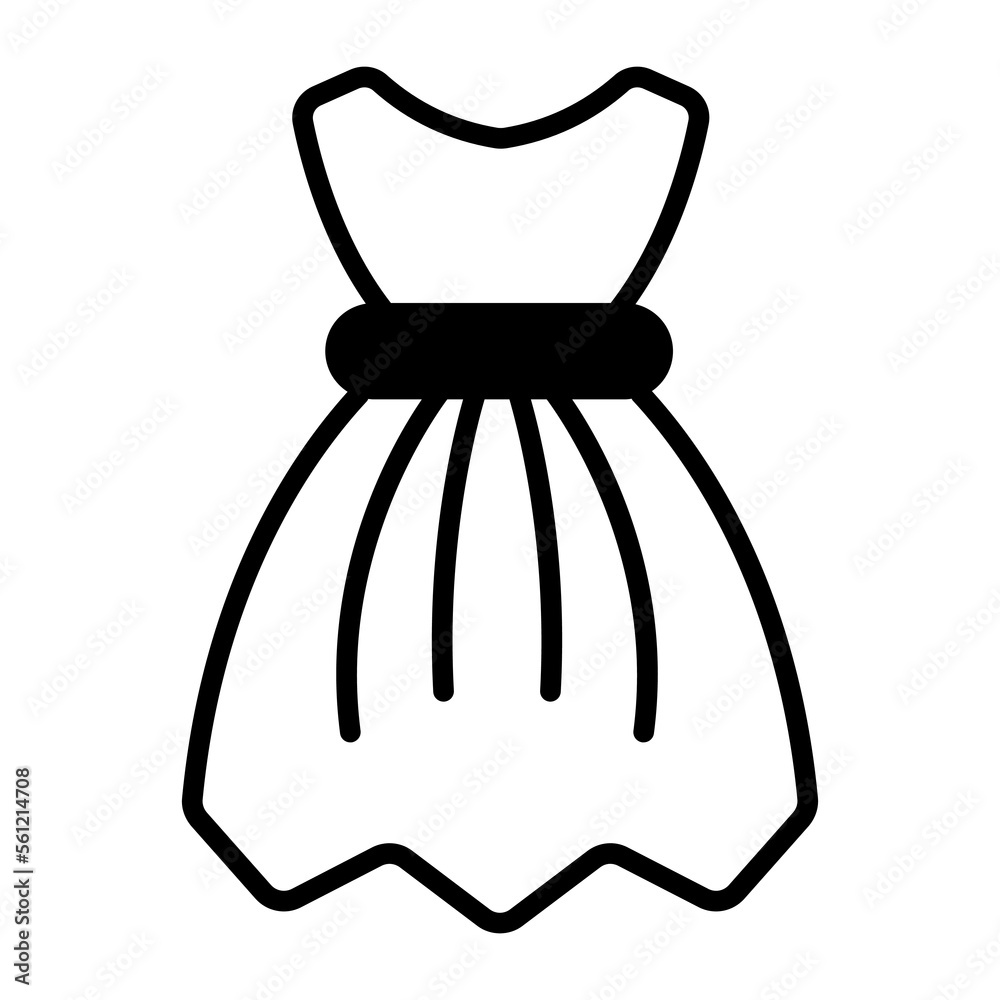 Ladies frock vector, woman fashion apparel icon