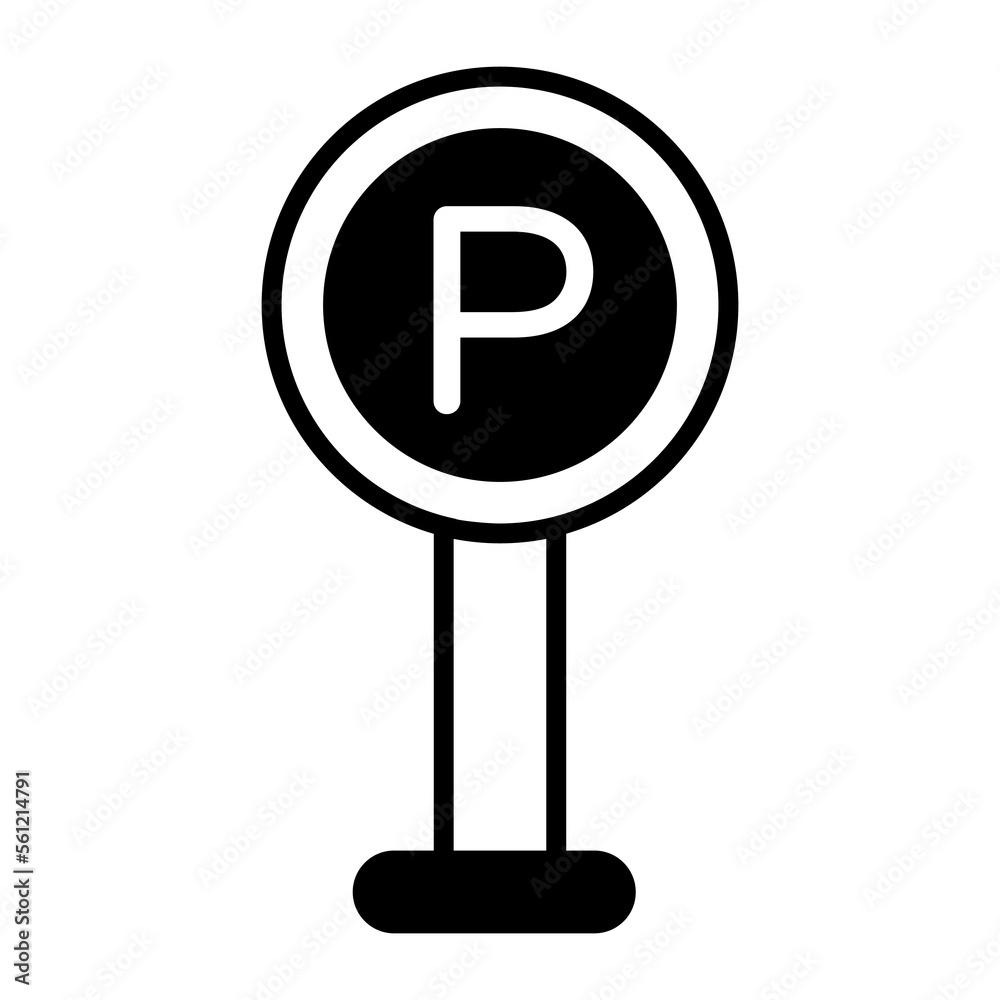 Parking board vector icon isolated on white background Parking board vector icon isolated on white background