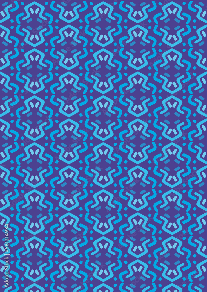 seamless pattern with blue ornament