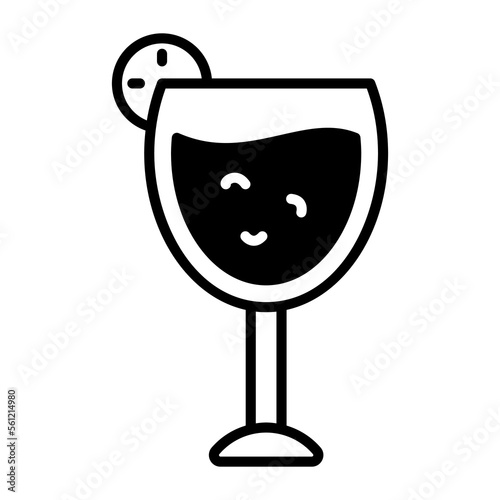 Amazing icon of juice glass in modern style, easy to download