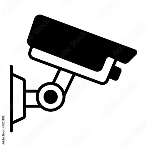 Cctv camera surveillance icon, security camera vector in editable style