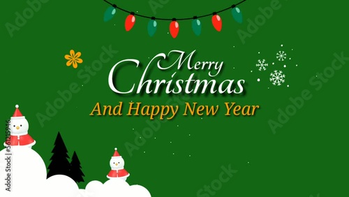 Motion graphic of merry christmas combination of color lights, simple design. Great for christmas, decoration, holiday, celebration, etc.