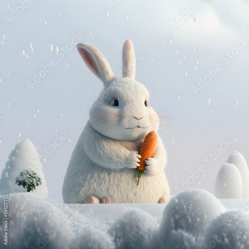Arctic Rabbit  For Kids  Generative AI  Illustration