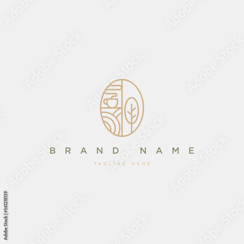 Cafe Village Coffee Logo Design Vector