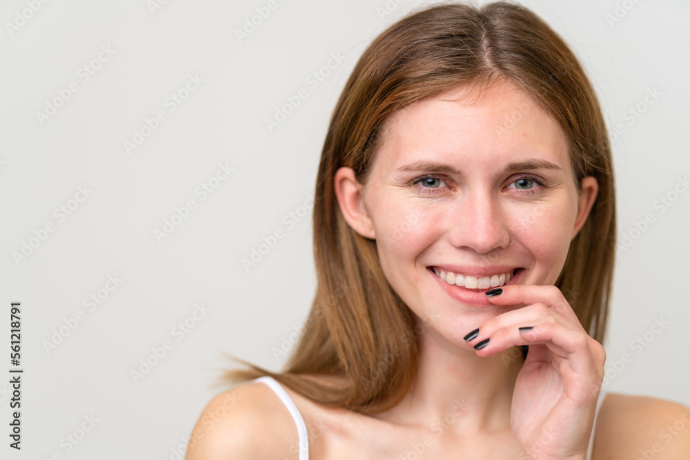 Portrait of pretty young woman over isolated white background Portrait of pretty young woman over isolated white background