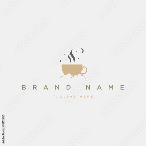 Cloud Coffee Logo Design Vector